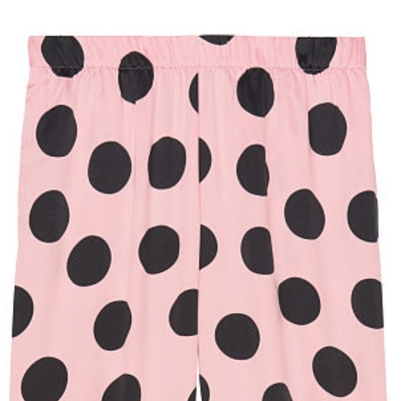NWT L VS Satin PJ Pant Pink Polka Dot - Picture 14 of 15